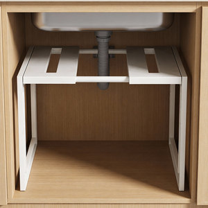 Scaffale Espandibile Giapponese Regolabile, Organizzatore <span class=keywords><strong>Salvaspazio</strong></span> Sotto Lavello per Bagno, Soggiorno e <span class=keywords><strong>Cucina</strong></span> - Product Image 4
