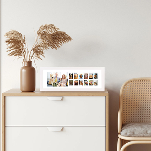 Cadre <span class=keywords><strong>photo</strong></span> mural en bois blanc pour bébé, 1+12 ouvertures, <span class=keywords><strong>collage</strong></span> mensuel, cadeau de naissance, souvenir, vente en gros OEM - Product Image 4