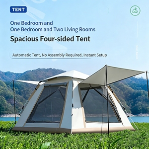 <span class=keywords><strong>Tente</strong></span> <span class=keywords><strong>de</strong></span> camping extérieure, <span class=keywords><strong>tente</strong></span> <span class=keywords><strong>de</strong></span> camping portable à ouverture rapide entièrement automatique, équipée <span class=keywords><strong>de</strong></span> tissu Oxford pour 4 personnes - Product Image 1