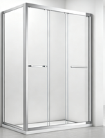 Cabine de douche rectangulaire moderne et minimaliste à trois côtés coulissants avec cadre en aluminium, fabrication chinoise