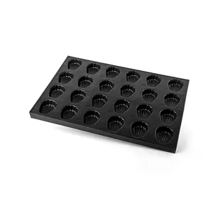Profissional Comercial 6 12 24 Copa Antiaderente Madeleine Pan Shell Cake Mold Tray Cupcake Muffin Baking Pan
