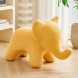 Chaise en peluche jaune en forme d'éléphant, style dessin animé, siège de salon pour enfants et adultes - Product Image 1