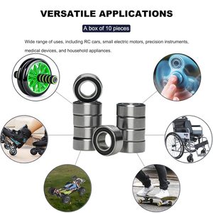 Rodamientos de Bolas de Ranura Profunda en Miniatura MR105 2RS de Alta Velocidad 5x10x4mm para Motores, Impresoras 3D, <span class=keywords><strong>Yoyo</strong></span>, Ruedas de Coches RC - Product Image 2