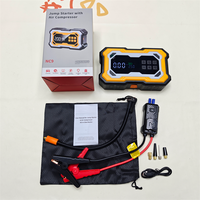Démarreur de voiture portable 10000 mAh avec compresseur d'air 150 PSI, gonfleur de pneus sans fil, booster de batterie d'urgence, batterie externe