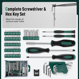 Ensemble d'outils manuels pour la maison Pro Tool de 379 pièces, en acier à haute teneur en carbone, kit de réparation pour la maison et l'automobile avec boîte de rangement - Product Image 4