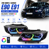 Pour BMW Série 3 E90 2005-2012, ensemble de phares, mise à niveau RGB 7 couleurs DRL, clignotants séquentiels, projecteur Bi-LED
