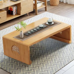 <b>Bamboo</b> Folding Tea <b>Table</b> With Storage Multifunctional Low Coffee <b>Table</b> For Tatami Room Traditional Chinese Study Use - Product Image 3