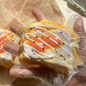 ของเล่นบีบซิลิโคนเกรดอาหาร รูปไข่ดาวสองฟองบนขนมปังปิ้ง บรรเทาความเครียด - Product Image 2