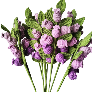 Bouquet de myrtille fait à la main décoration de table pour la maison accessoires de photographie bouquet de fleurs artificielles en coton de lait à quatre brins - Product Image 2