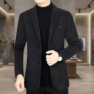 Blazers et costumes pour hommes en cachemire et laine mélangés, coupe ajustée, décontractés pour le travail, automne-hiver - Product Image 3
