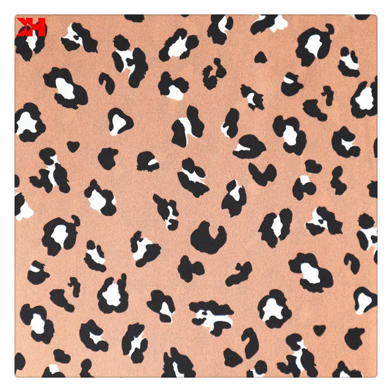 Kahn Polyester Microfiber Fabric Printed Moss Crepe Fabric With Animal Printed For Blouses Dress