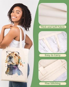 Wholesale Durable Sublimation Printed Ladies &amp; Mens Rope Handle Medium Size <strong>Coloured</strong> Cotton <strong>Canvas</strong> Blank Tote Bag with Logo - Product Image 4