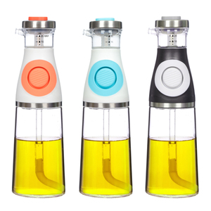 Distributeur d'huile d'olive et de <span class=keywords><strong>vinaigre</strong></span> <span class=keywords><strong>comestible</strong></span> de cuisine avec mesures pour bouteilles en verre de 500ml Ensemble de luxe - Product Image 1