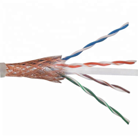 Kabel LAN Indoor OWIRE Cat 6 SF UTP Konduktor Padat Tembaga Bebas Oksigen 23AWG Berpelindung Ganda 250MHz Sesuai Standar ANSI/TIA 568.2-D