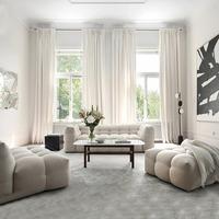 Canapé Chesterfield de luxe moderne et minimaliste pour salon, en tissu polaire berbère, style français, velours flocon de neige, crème, grande profondeur