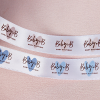 Ruban d'emballage cadeau de marque personnalisée personnalisée Logo personnalisé Feuille d'or imprimée Logo 3d Ruban cadeau en satin de polyester