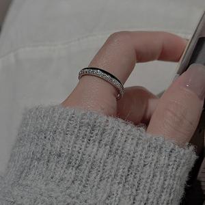 S925 Pure Silver Black Drop Glazed <b>Ring</b> Niche Design <b>Gold</b> Plating Simple Fashionable Medieval <b>Vintage</b> Micro Inlaid Zircon <b>Ring</b> - Product Image 2