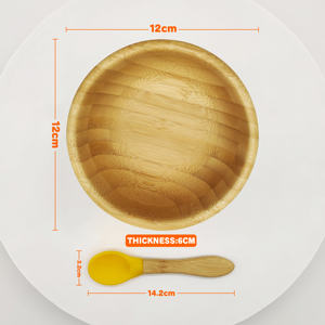 Çevre dostu bambu yüksek dereceli bebek besleme çatal bambu bebek kase - Product Image 2