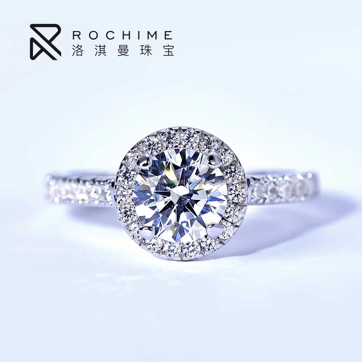 Wholesale Factory Price New Fashion Round 925 Silver Diamond Engagement Ring