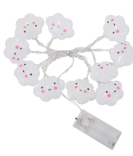 Holiday Lights Led Christmas Decorations Lovely Smiling Face Cloud Star Lamp String