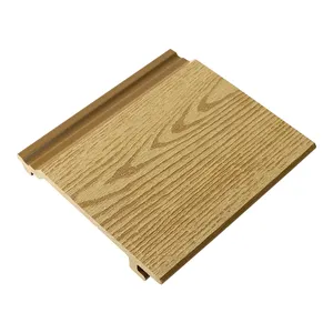 Corrugated outdoor decorative siding plastic wood plank wpc exterior facade panel engineered wall cladding