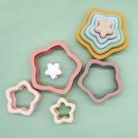Nouvelle tendance sans BPA Montessori éducatif enfants jouet bloc bébé Silicone jouets empilables