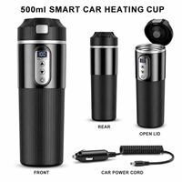 Tasse chauffante électrique intelligente pour voiture 500 ml, bouilloire de voyage portable, chauffe-eau SUS 304, tasse à contrôle de température pour chauffeur de camion
