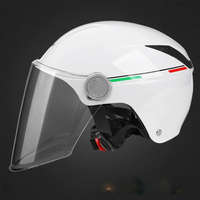 Casque de moto demi-face en ABS durable pour adulte avec visière solaire, coque extérieure résistante aux chocs, design respirant et léger