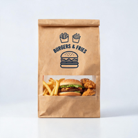 Service d'impression numérique personnalisée sur papier pour pochettes en papier kraft avec fenêtre pour plats à emporter, avec logo personnalisé, faible MOQ