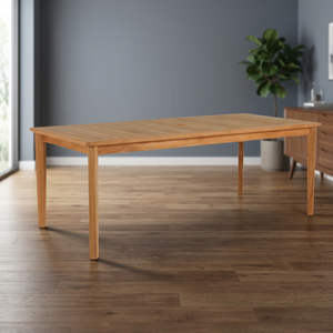Table à manger rectangulaire en bois massif, moderne, écologique, durable, imperméable, pieds stables, design minimaliste, salle à manger intérieure - Product Image 3