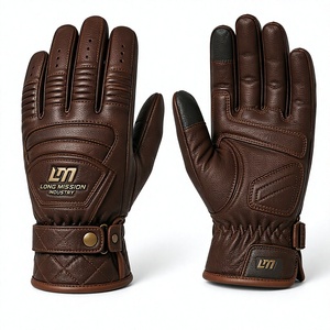 Long Mission Industry Leather <b>Touchscreen</b> Motorbike <b>Gloves</b> Wrist Length Plain Style Eco-Friendly Fur Lined Four Seasons Use - Product Image 2