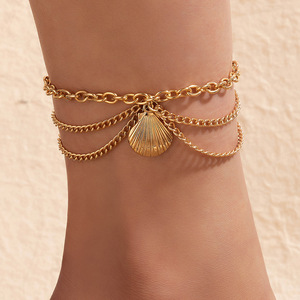 <span class=keywords><strong>Bracelet</strong></span> de cheville plaqué or style bohème classique avec pampilles et breloques étoile, serpent, cœur, pour l'été et la plage, ensembles de bijoux de pied - Product Image 4