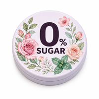 Boîte de rangement en fer blanc pour bonbons à la menthe aromatisés aux fruits de qualité alimentaire, pastilles pour la gorge à la menthe poivrée, 33g, avec couvercle couronne, sucre, chocolat