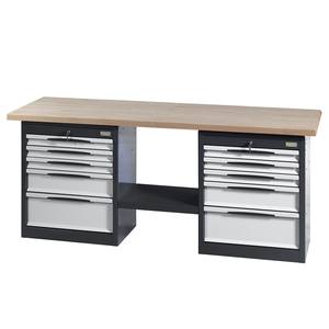FG 132 FD2 <b>Workbench</b> With Wooden Top And <b>Metal</b> Drawers For Workshop Use - Product Image 1