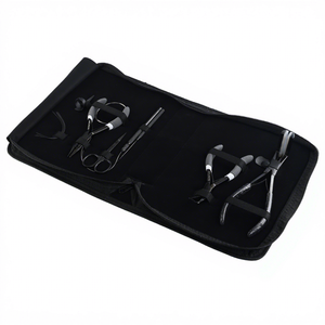 Black Hair Extension Tools Kit Micro Beads Pliers Parting Finger <b>Tape</b> in Weft Pressing Plier Loop hook Scissor Custom logo - Product Image 1