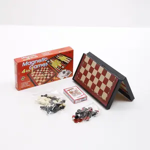 磁性三合一象棋套装双陆棋跳棋棋子教育玩具国际下巴象棋磁性象棋游戏