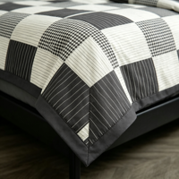 Parures de lit de luxe en polyester tissé pour très grand lit, housse de couette et draps, vente en gros, résistantes aux plis, respirantes, modernes
