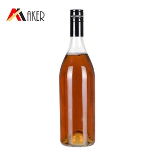 Nouvel article vide rond 750ml clair <span class=keywords><strong>vodka</strong></span> whisky brandy bouteille d'<span class=keywords><strong>alcool</strong></span> en verre avec bouchon en aluminium - Product Image 1