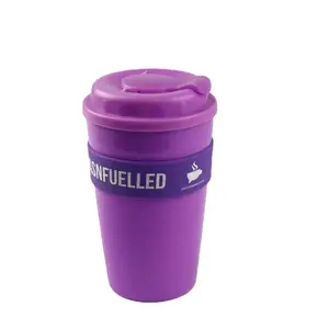 Promotional Hot selling single Wall reusable PP plastic coffee cup with screw lid