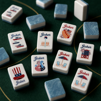 Jeu de Mahjong Américain en Acrylique Feux d'Artifice Commémoratifs, 160 Pièces (10 Joker), pour 4 Joueurs, Luxe Moderne, Universel, Coffret Cadeau pour la Maison