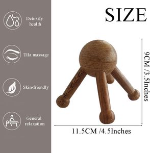 Outil de <span class=keywords><strong>massage</strong></span> en bois pour points de pression, forme d'araignée à 6 pattes, masseur manuel avec fonction musicale pour le cuir chevelu, le dos, le <span class=keywords><strong>cou</strong></span> <span class=keywords><strong>et</strong></span> les épaules - Product Image 2
