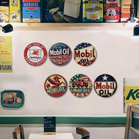 Letrero Metálico Vintage de Gasolinera, Decoración Retro para Pared de Garaje