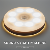 Lumières de maison intelligente sans fil rechargeables au design moderne Capteur de veilleuse à LED avec sons de la nature Lumières de puissance pour chambre à coucher