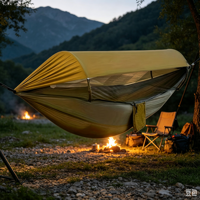 Nouvelle hamac double en nylon pour l'extérieur, design anti-basculement, ouverture rapide automatique, moustiquaire intégrée, longueur 260 cm, idéal pour le camping et la randonnée