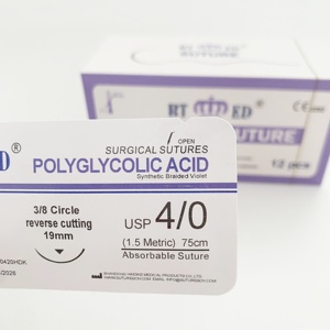 Y tế hấp thụ <span class=keywords><strong>polyglactin</strong></span> PGA 910 PGA pgla chỉ khâu phẫu thuật với kim USP 2-6/0 - Product Image 3