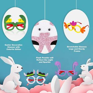 Lunettes de fête de Pâques, monture avec oreilles de lapin, œufs de poussin, décoration de lunettes, fournitures pour photomaton de Pâques, garnitures de panier pour enfants et adultes - Product Image 5