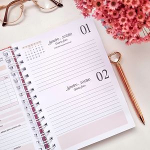 Bán buôn biểu tượng tùy chỉnh cá nhân bìa cứng A4 A5 số lượng lớn xoắn ốc ràng buộc máy tính xách tay cuộn dây màu hồng máy tính xách tay kế hoạch với các trang tùy chỉnh - Product Image 4