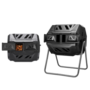 Heavy Duty Compost Bin 43 Gallon BPA Outdoor Garden 360 Degree Dual Tumbling Composter
