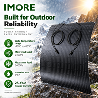 Panneau photovoltaïque flexible 120W monocristallin léger avec câble MC4 pour camping-car, bateau, toit, balcon et utilisation mobile de PV