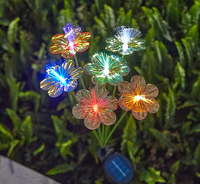 Lampes solaires de jardin étanches IP65 pour l'extérieur, forme de papillon et de fleur, lampe LED avec capteur de lumière, angle de faisceau de 360°